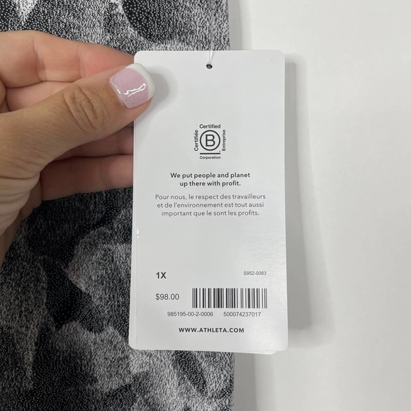 Athleta Elation Textured Tight Chakra Floral Black/ Seasalt 1X - Picture 12 of 15